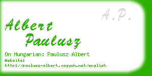 albert paulusz business card